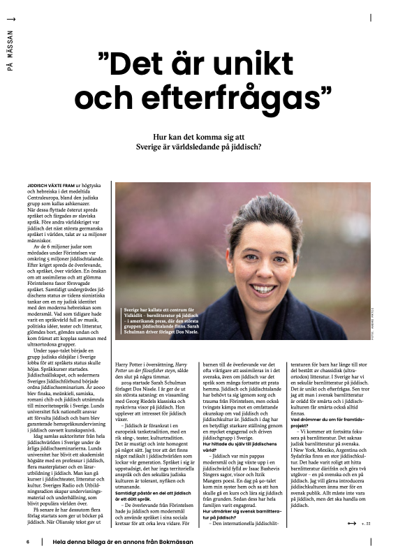 Intervju i Mässtidningen Bokmässan 2023